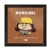 Sundari - Giggle, curls and sassy little girl Brown Poster Frame